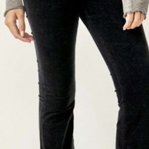 Free People Blue Velvet Striped High Waist Pants